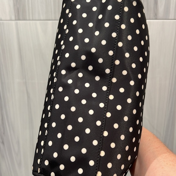 Kate Spade Black and White Polka Dot Fabric Handbag Crossbody EUC - Picture 12 of 17